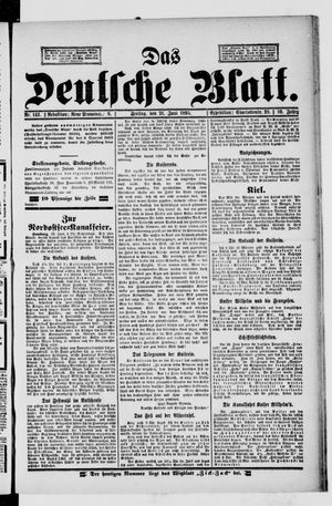 Das deutsche Blatt vom 21.06.1895