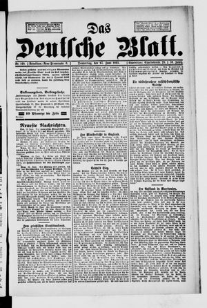 Das deutsche Blatt vom 27.06.1895