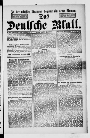 Das deutsche Blatt vom 28.06.1895