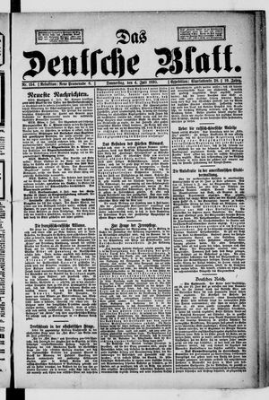 Das deutsche Blatt vom 04.07.1895