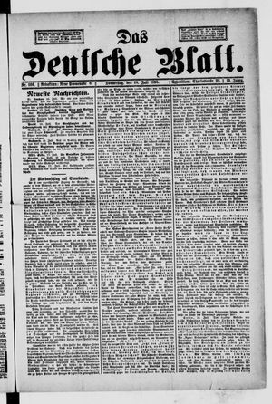 Das deutsche Blatt vom 18.07.1895