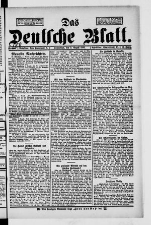 Das deutsche Blatt vom 03.08.1895