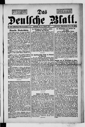 Das deutsche Blatt vom 14.08.1895