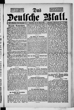 Das deutsche Blatt vom 15.08.1895