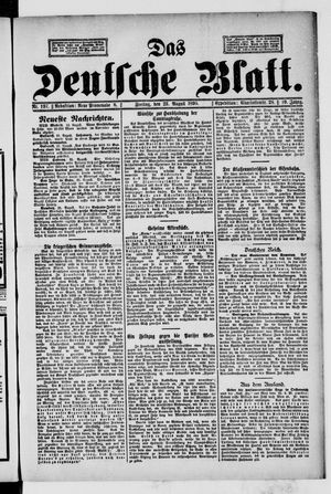 Das deutsche Blatt on Aug 23, 1895
