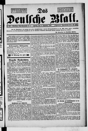 Das deutsche Blatt vom 06.09.1895