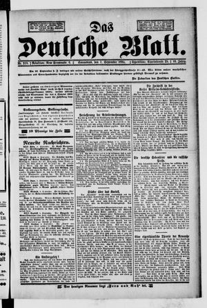 Das deutsche Blatt vom 07.09.1895