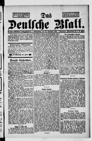 Das deutsche Blatt vom 12.09.1895