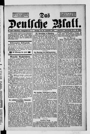 Das deutsche Blatt vom 13.09.1895