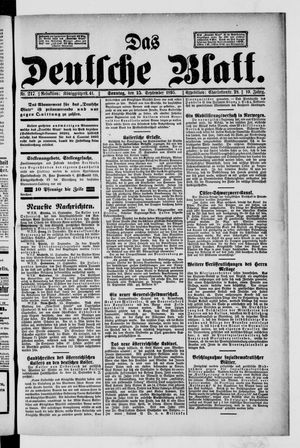 Das deutsche Blatt vom 15.09.1895