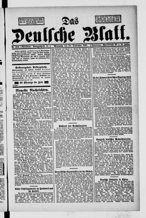 Das deutsche Blatt vom 18.09.1895