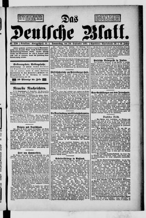 Das deutsche Blatt vom 19.09.1895