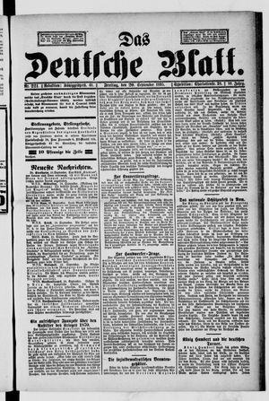Das deutsche Blatt vom 20.09.1895