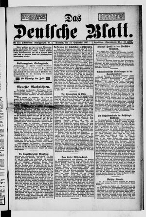 Das deutsche Blatt vom 25.09.1895
