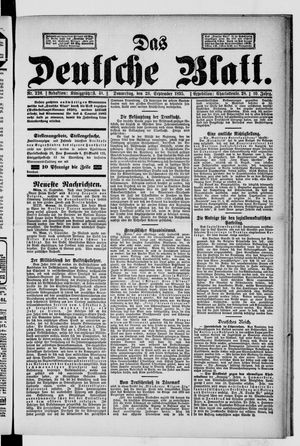 Das deutsche Blatt vom 26.09.1895