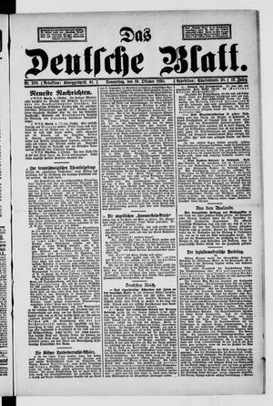 Das deutsche Blatt vom 10.10.1895
