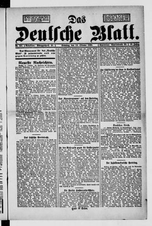Das deutsche Blatt vom 13.10.1895