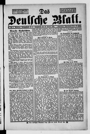 Das deutsche Blatt vom 19.10.1895