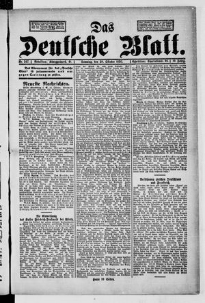 Das deutsche Blatt vom 20.10.1895