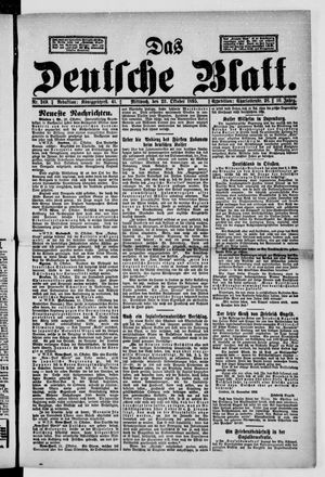 Das deutsche Blatt vom 23.10.1895