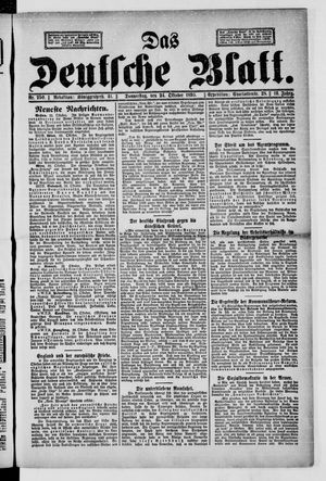 Das deutsche Blatt vom 24.10.1895