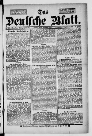 Das deutsche Blatt vom 08.11.1895