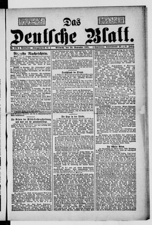 Das deutsche Blatt vom 20.11.1895