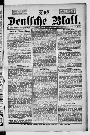 Das deutsche Blatt vom 22.11.1895