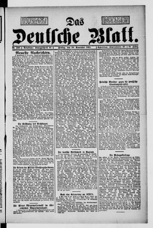 Das deutsche Blatt vom 29.11.1895