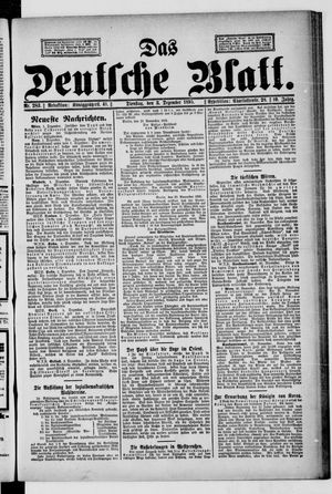 Das deutsche Blatt vom 03.12.1895