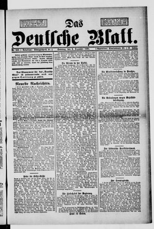 Das deutsche Blatt on Dec 8, 1895
