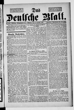 Das deutsche Blatt vom 11.12.1895