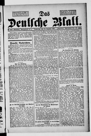 Das deutsche Blatt vom 12.12.1895