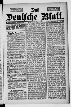 Das deutsche Blatt vom 13.12.1895