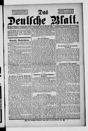 Das deutsche Blatt vom 14.12.1895