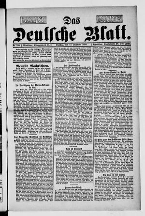 Das deutsche Blatt vom 17.12.1895