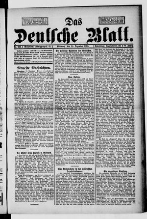 Das deutsche Blatt vom 18.12.1895