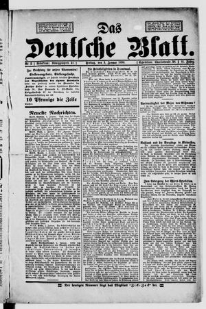 Das deutsche Blatt on Jan 3, 1896