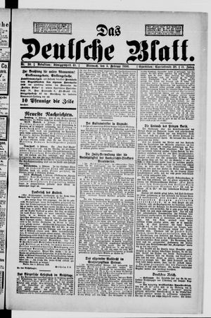 Das deutsche Blatt vom 05.02.1896
