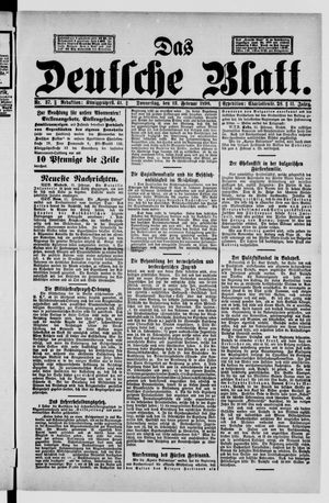 Das deutsche Blatt vom 13.02.1896