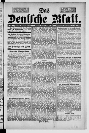 Das deutsche Blatt vom 16.02.1896