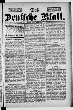 Das deutsche Blatt on Feb 26, 1896