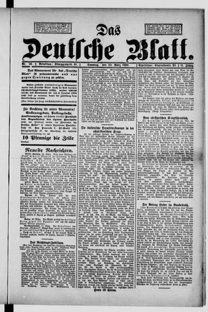 Das deutsche Blatt vom 22.03.1896
