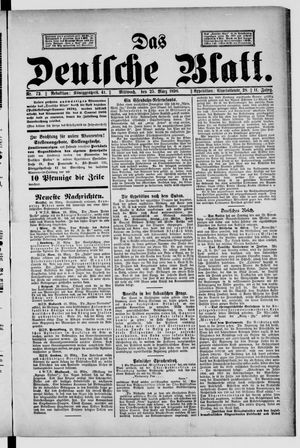 Das deutsche Blatt on Mar 25, 1896