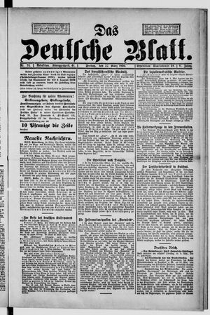 Das deutsche Blatt vom 27.03.1896