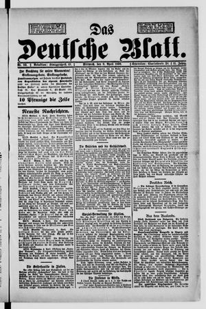 Das deutsche Blatt vom 08.04.1896