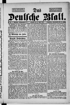 Das deutsche Blatt vom 15.04.1896