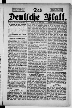 Das deutsche Blatt vom 17.04.1896