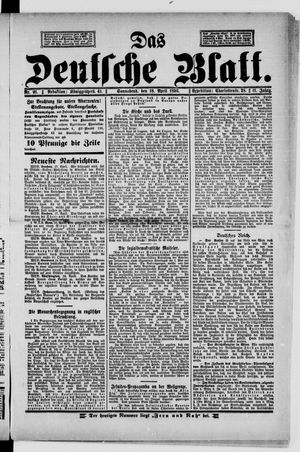 Das deutsche Blatt vom 18.04.1896