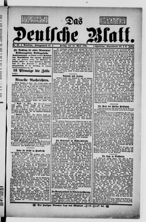 Das deutsche Blatt vom 24.04.1896